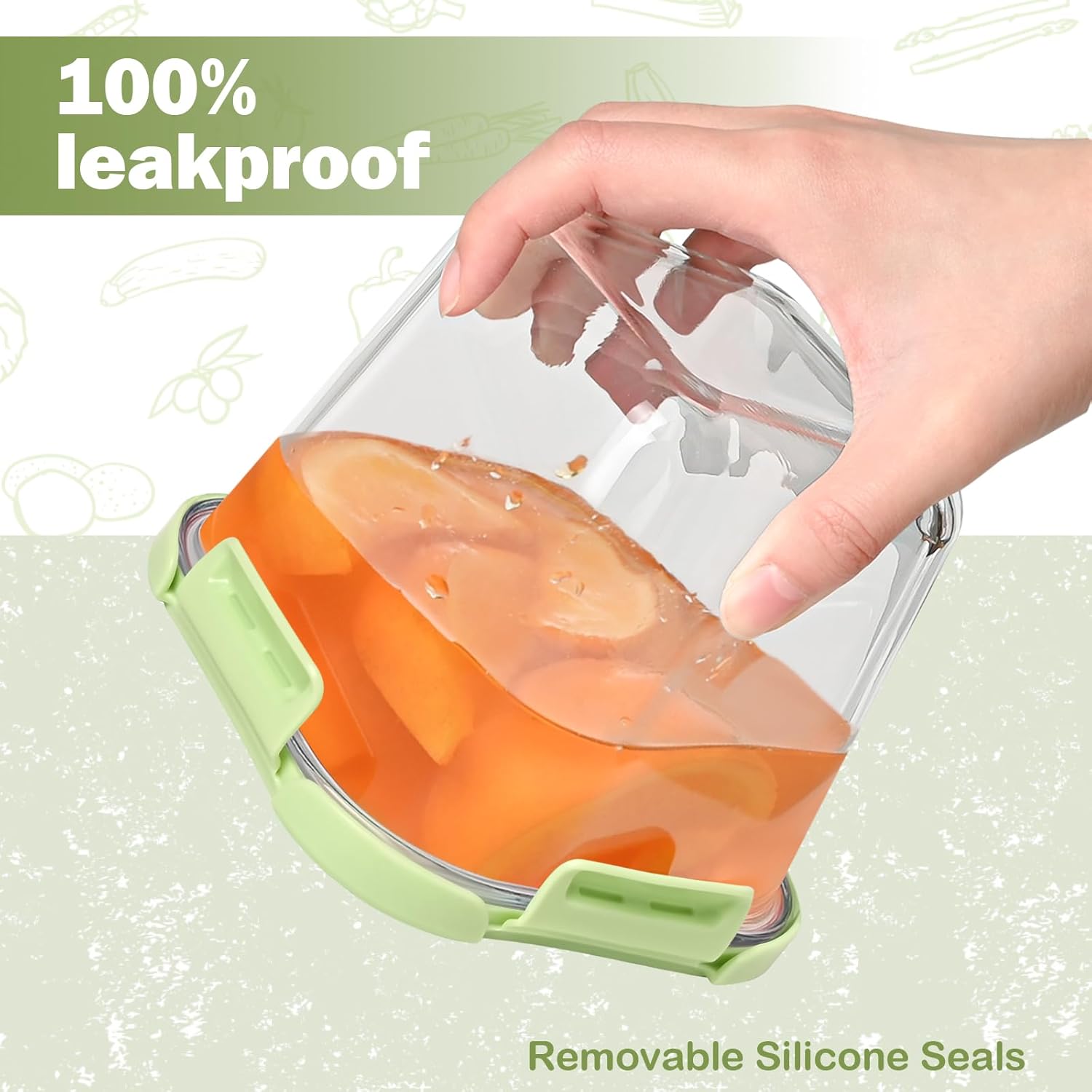 32oz Borosilicate Glass Soup & Food Storage Containers with Airtight Lids