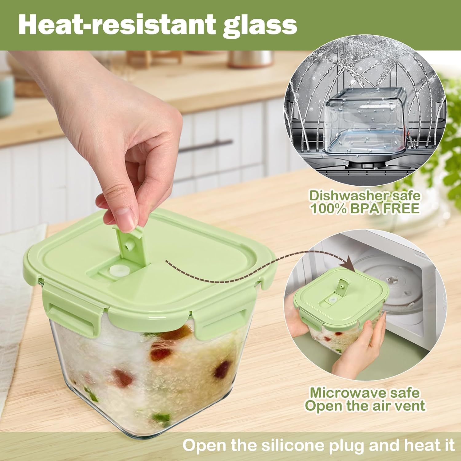 32oz Borosilicate Glass Soup & Food Storage Containers with Airtight Lids