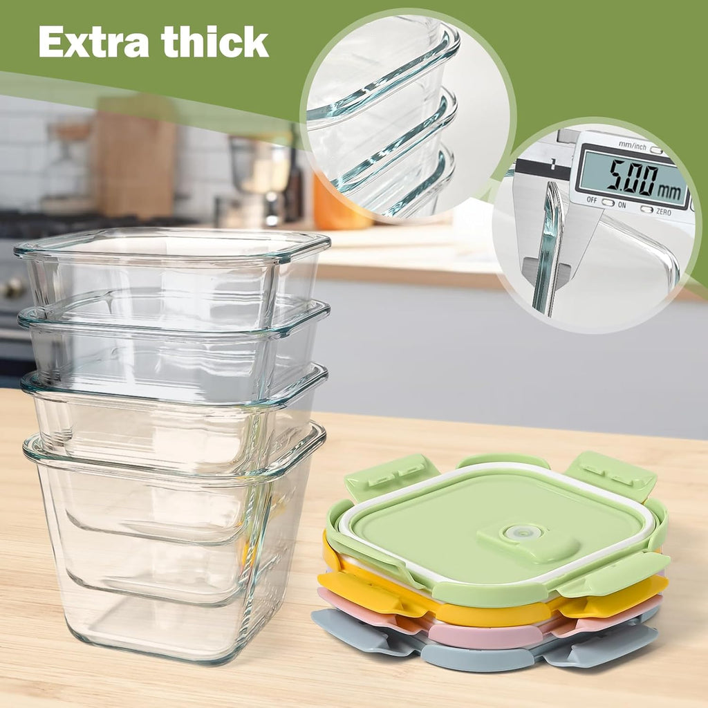 32oz Borosilicate Glass Soup & Food Storage Containers with Airtight Lids