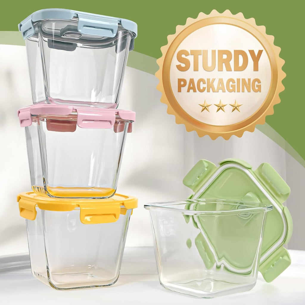 32oz Borosilicate Glass Soup & Food Storage Containers with Airtight Lids