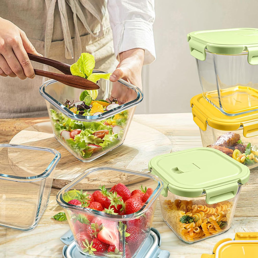 32oz Borosilicate Glass Soup & Food Storage Containers with Airtight Lids