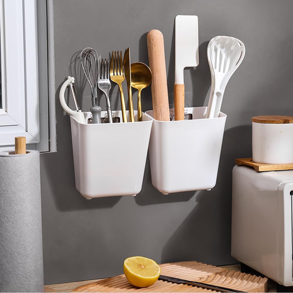 4 Piece Kitchen Cabinet Door Storage Box,Self Adhesive Wall Mounted Storage Box,Wardrobe/Bathroom/Refrigerator Small Items Organizer Storage Box