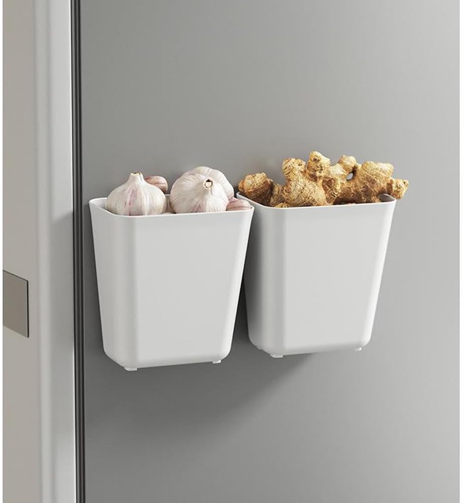 4 Piece Kitchen Cabinet Door Storage Box,Self Adhesive Wall Mounted Storage Box,Wardrobe/Bathroom/Refrigerator Small Items Organizer Storage Box