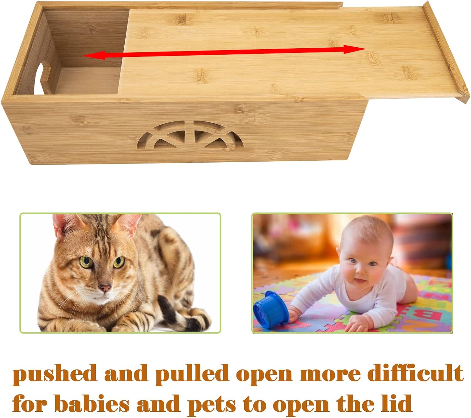 Natural Bamboo Cable Management Box & Power Strip Cover