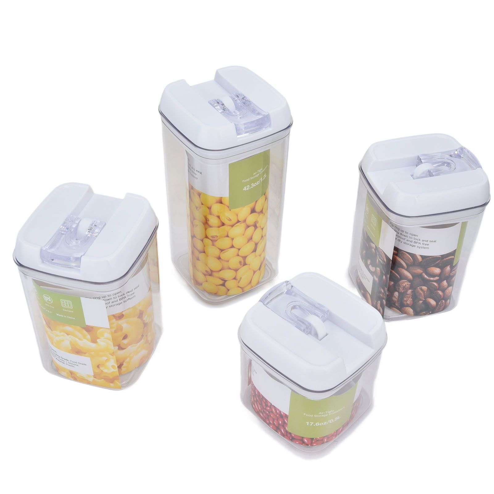 4Pcs/Set Kitchen Storage Box Transparent Multifunctional Sealed Jar for Home Kitchen
