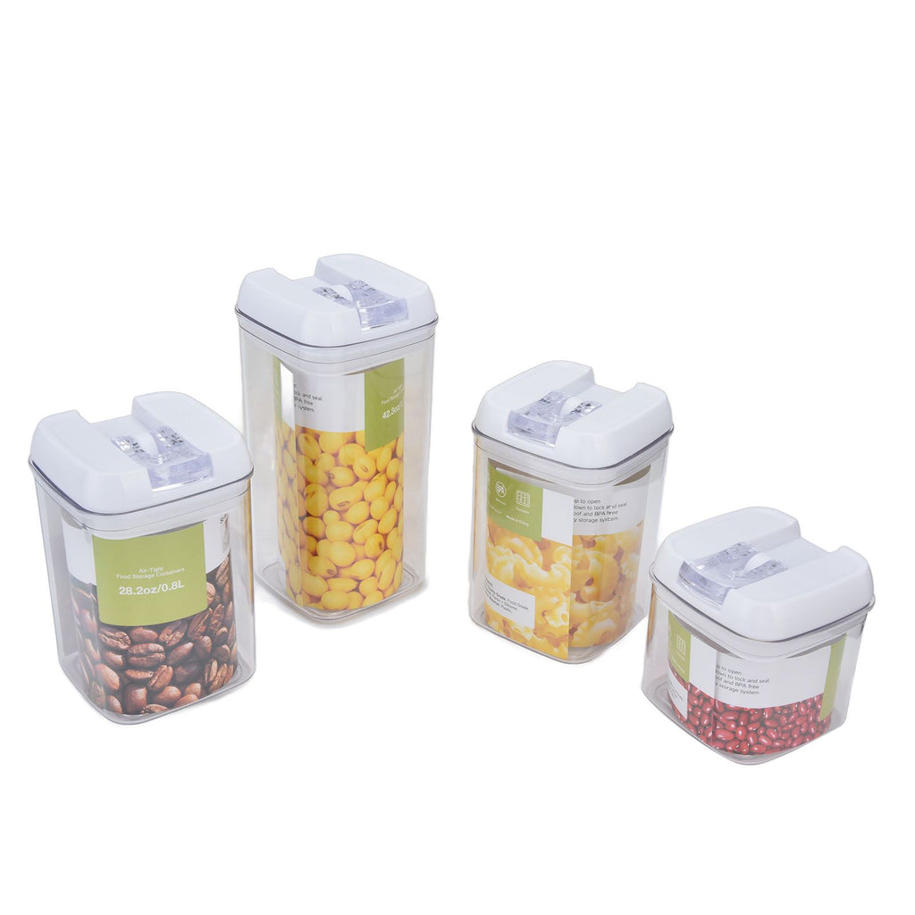 4Pcs/Set Kitchen Storage Box Transparent Multifunctional Sealed Jar for Home Kitchen