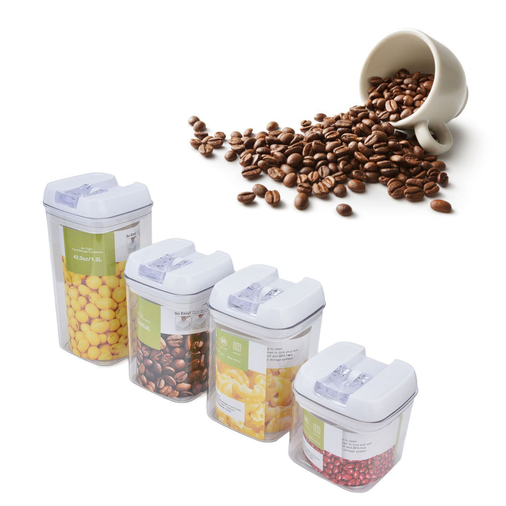 4Pcs/Set Kitchen Storage Box Transparent Multifunctional Sealed Jar for Home Kitchen