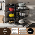 Black Beige 5-layer pot rack, adjustable pot rack, kitchen storage, pot and pan organizer, countertop pot rack, corner pot rack, cabinet pot rack, heavy duty kitchen rack, Australia