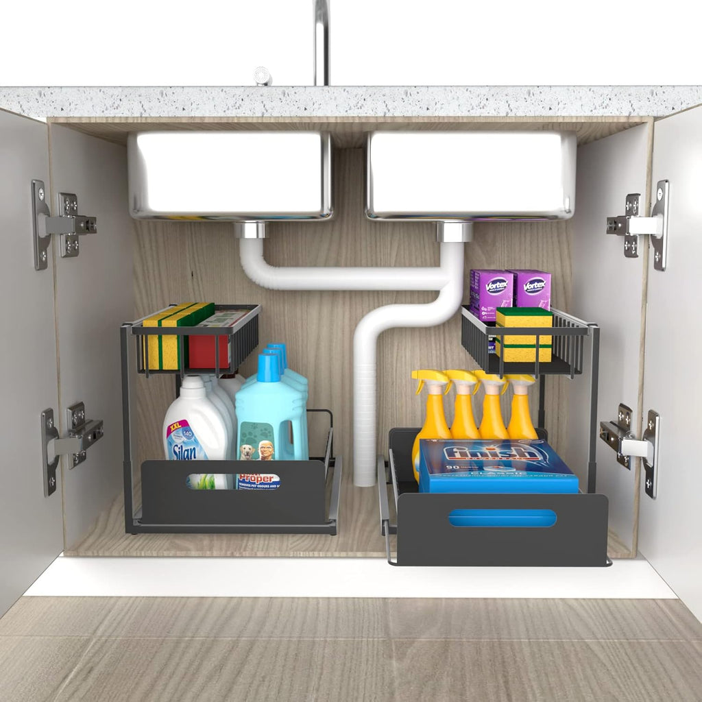 2-Tier Under Sink Sliding Storage Organiser