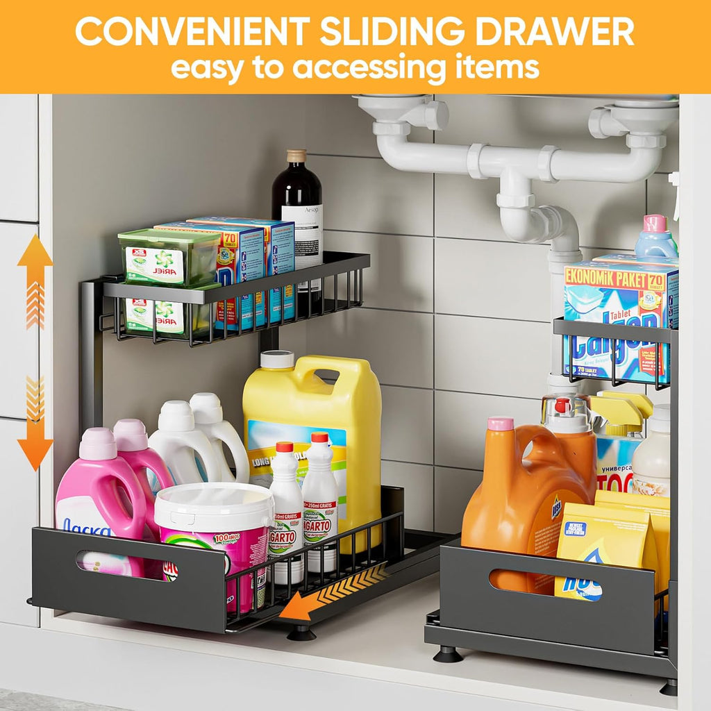 2-Tier Under Sink Sliding Storage Organiser