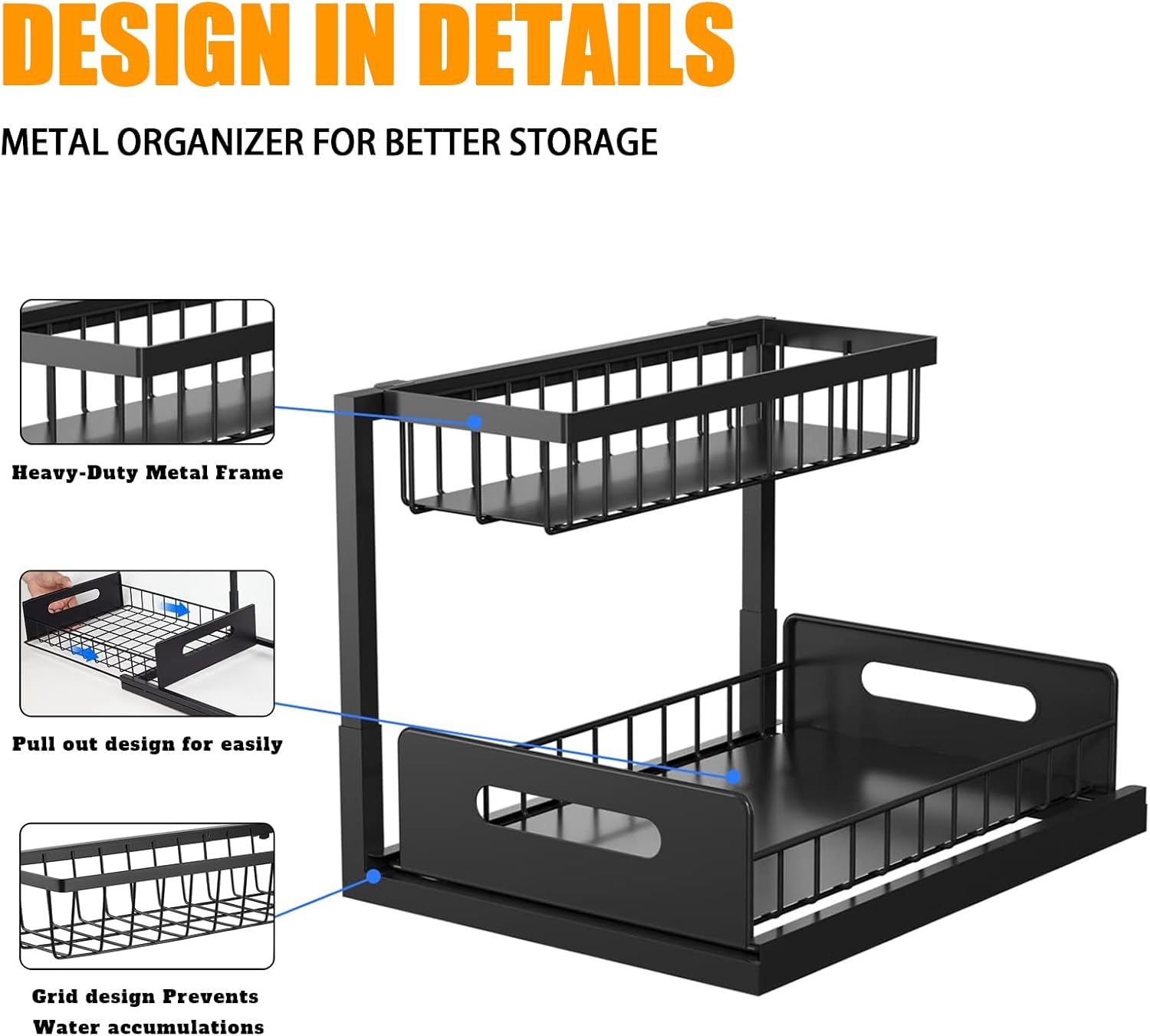 2-Tier Under Sink Sliding Storage Organiser
