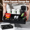 Wooden 4-Compartment Coffee Capsule Storage Box for Kitchen Cafe Desktop Storage