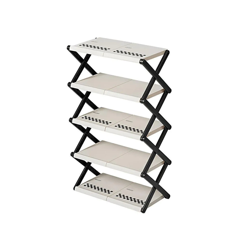 5 Tier Folding Shoe Rack Simple Shoe Storage Organizer for Home and Closet Use