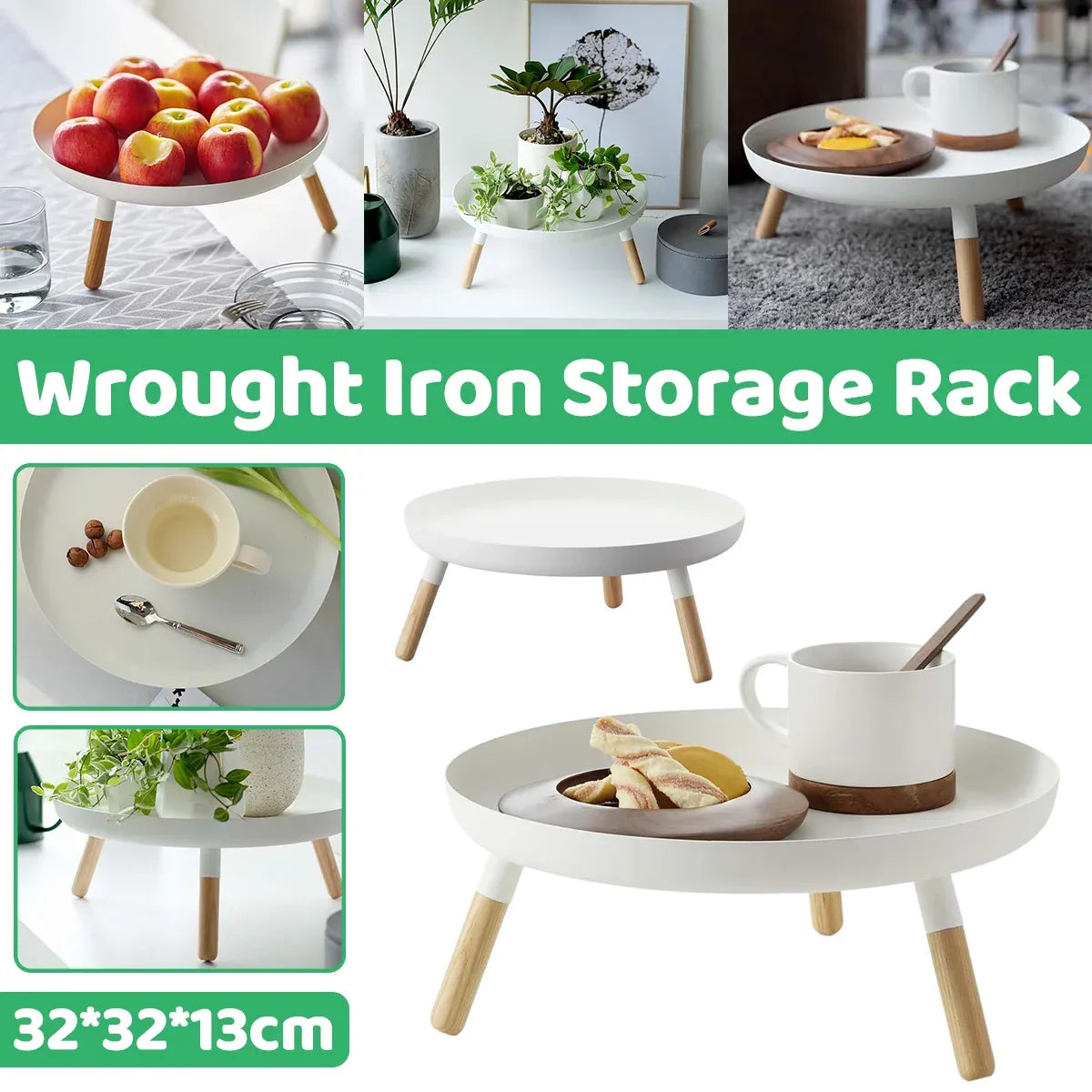 Wrought Iron Storage Rack for Kitchen Fruit Snack Desktop Storage