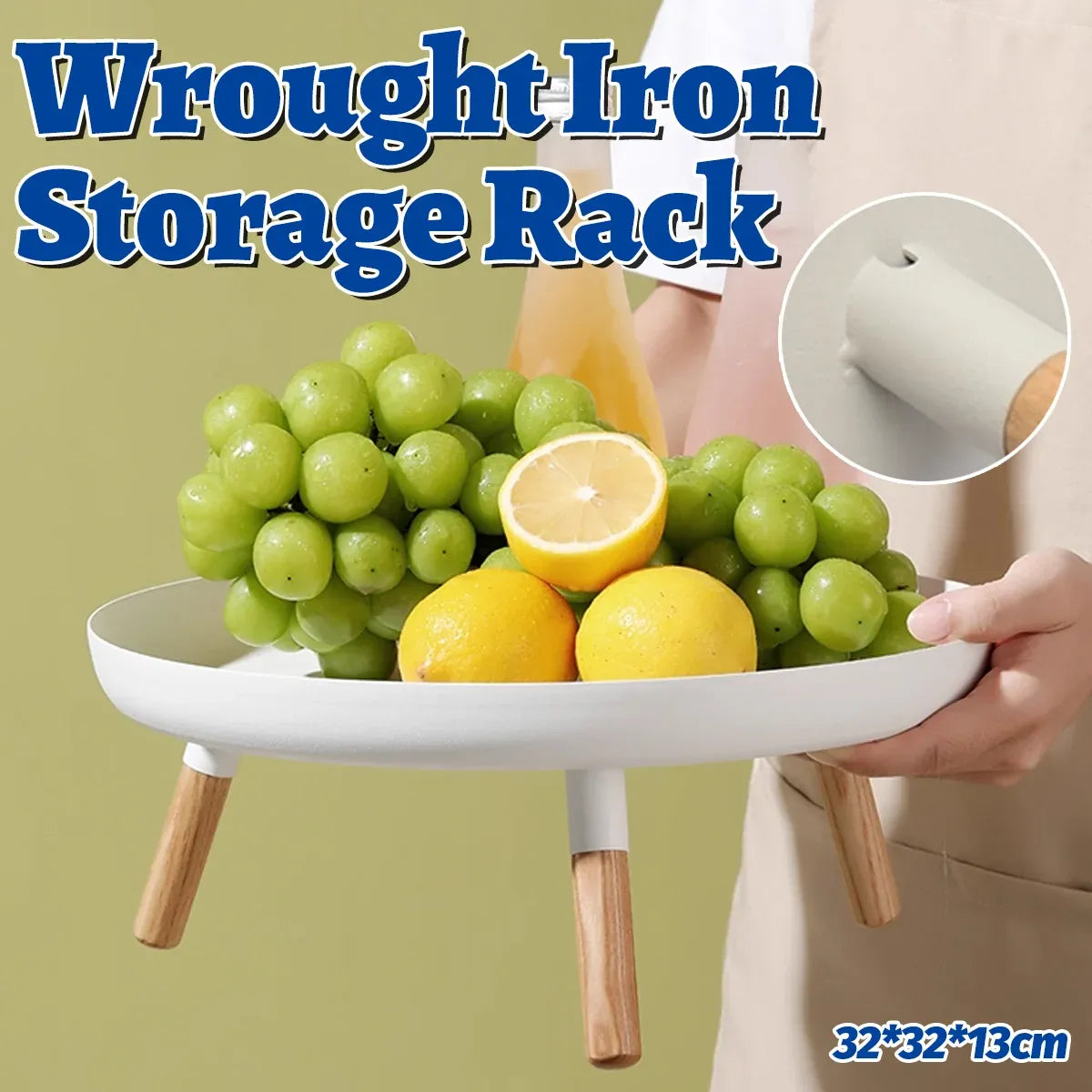 Wrought Iron Storage Rack for Kitchen Fruit Snack Desktop Storage