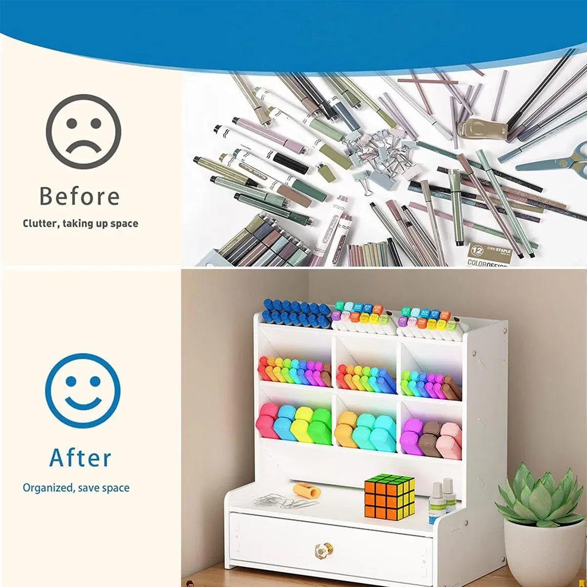 Office Desk Organizer Storage Drawer Pen Pencil Holder DIY Case Storage Rack
