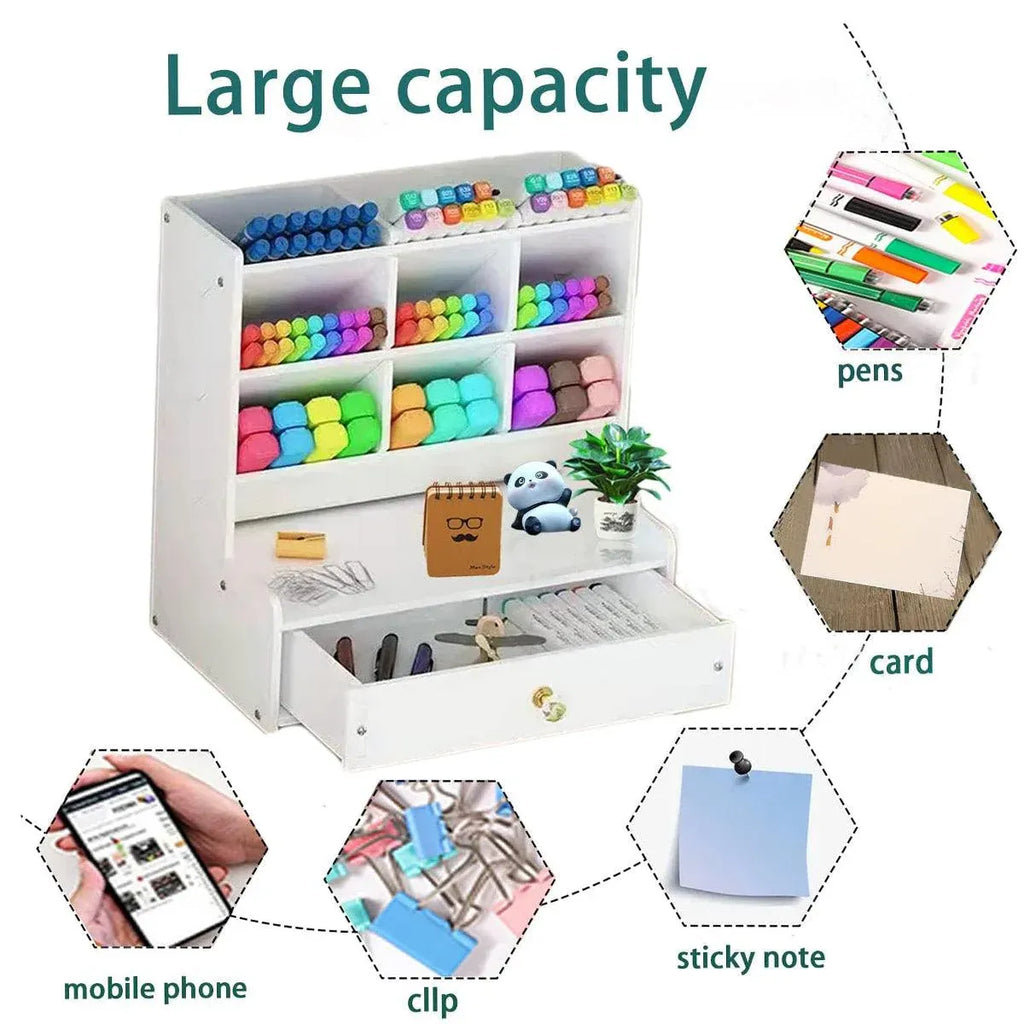 Office Desk Organizer Storage Drawer Pen Pencil Holder DIY Case Storage Rack