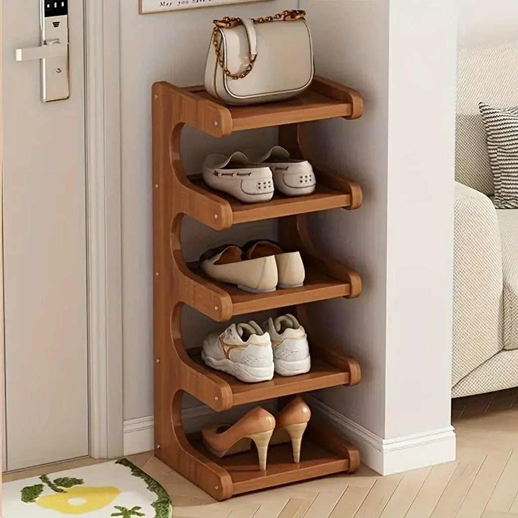 Small 5-Tier Shoe Rack Compact Shoe Storage Dustproof Space Saving Durable