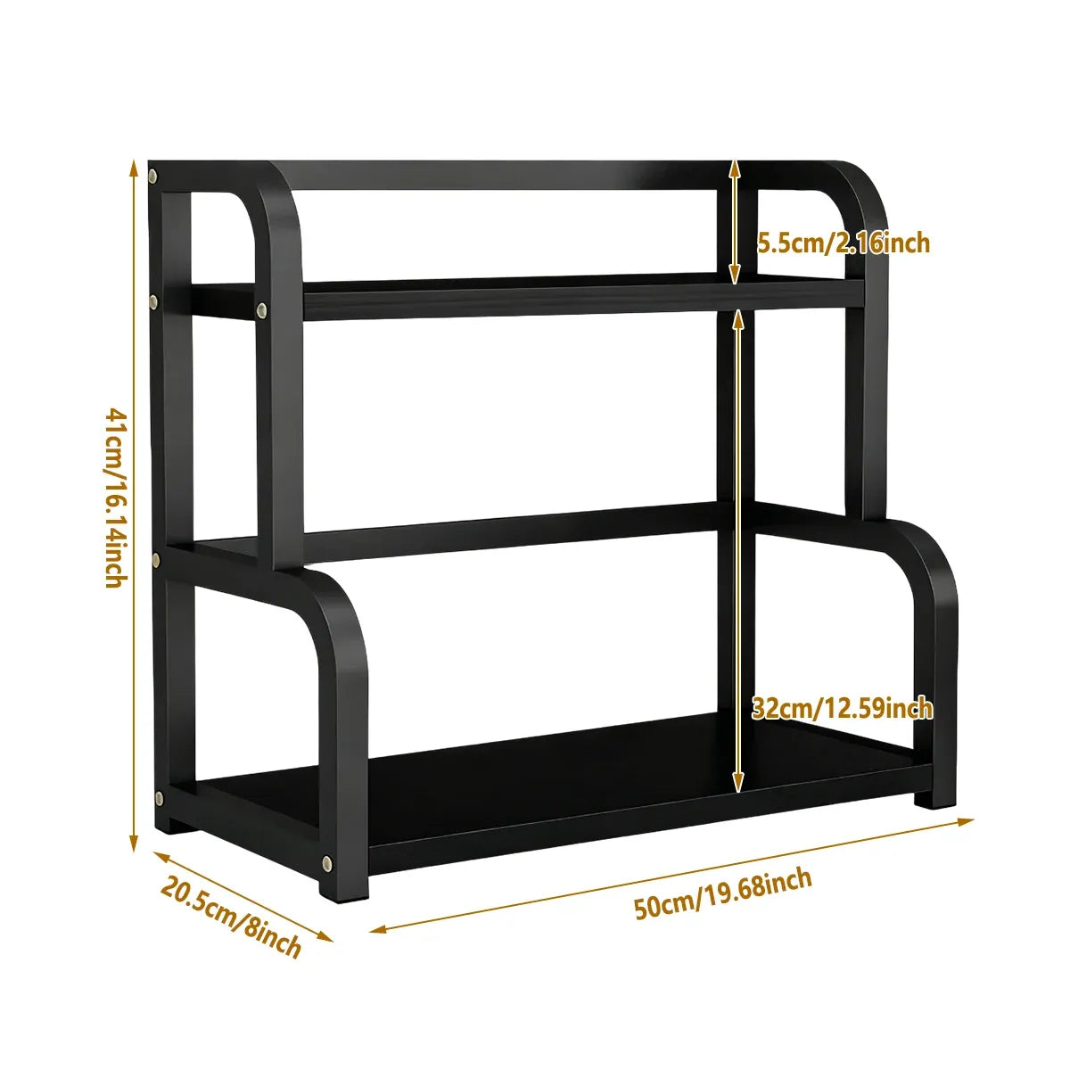 2 Tier Kitchen Spice Rack Storage Organizer Seasoning Stand Shelf Countertop