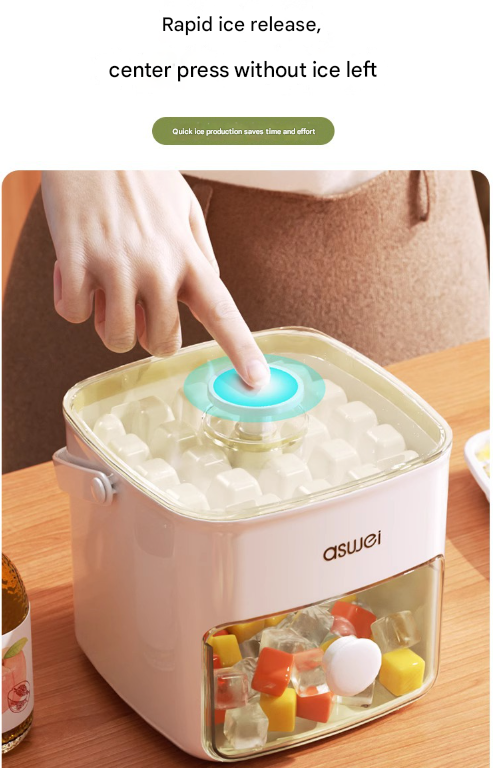 48-Cube Press-Release Ice Maker & Storage Bin Set (Green)