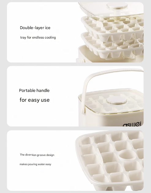 48-Cube Press-Release Ice Maker & Storage Bin Set (Green)