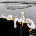 4-Piece Adorable Pomelo Duckies Resin Figurine with Adhesive Backing - Creative Desktop & Car Ornaments for Computer Monitors & Home Decor